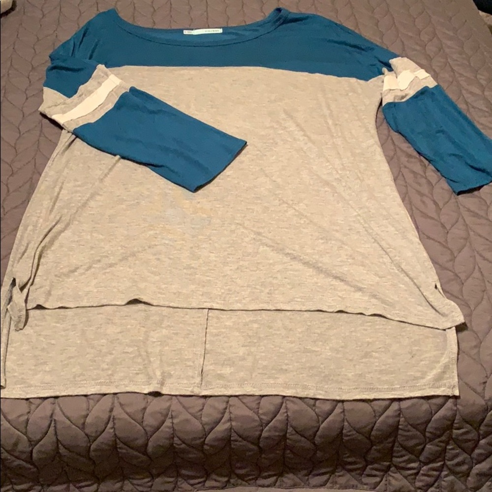Blue and grey baseball tee